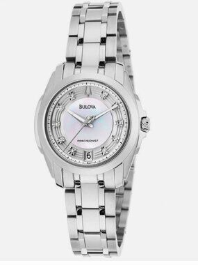 Bulova Precisionist 96P115 Stainless Women's Diamond-Studded Watch